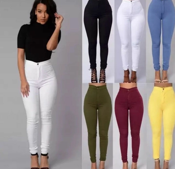 WOMEN HIGH WAIST STRETCH PANTS - Picture 5 of 6